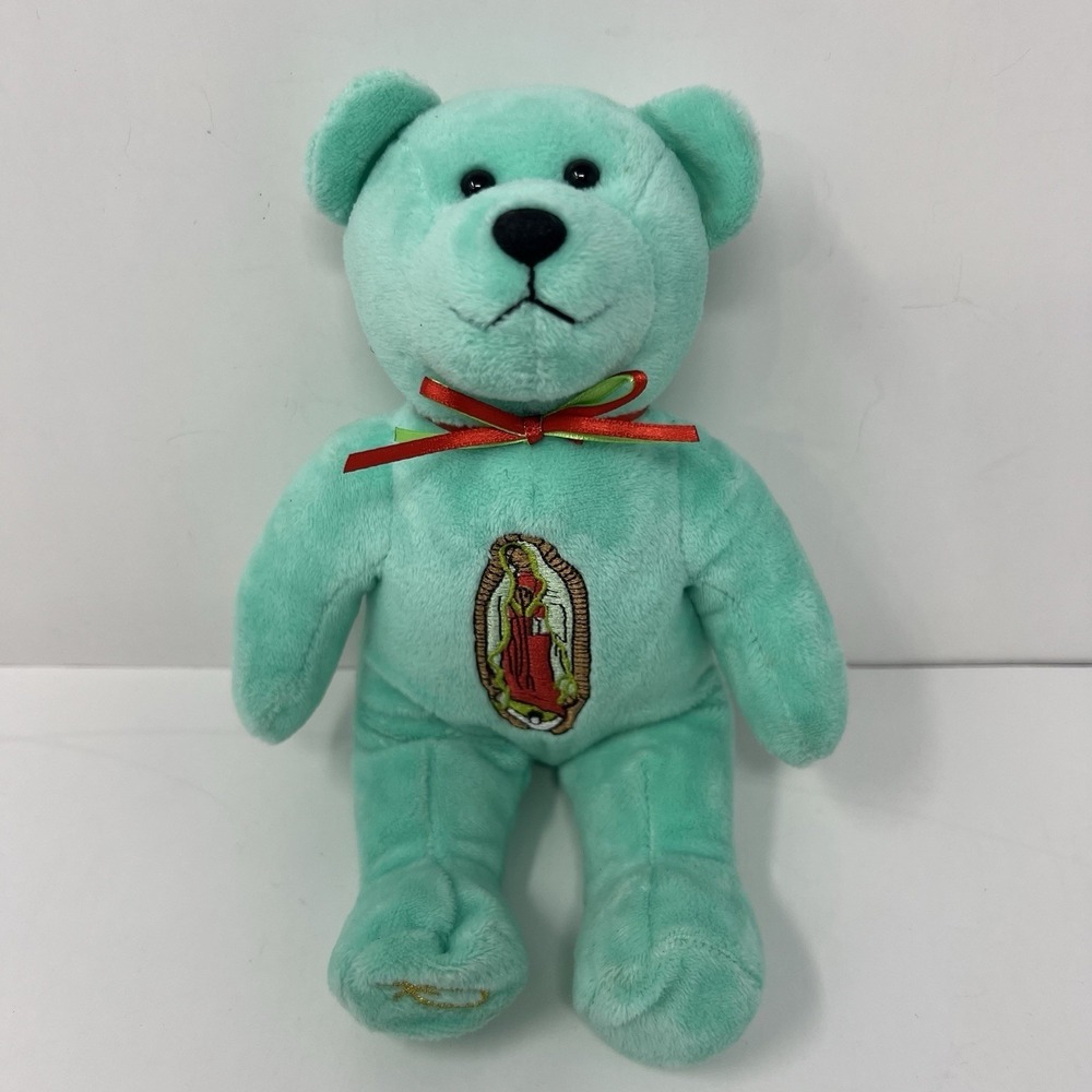 Holy Bears 2002 Our‎ Lady of Guadalupe Plush Bear Green NWT RARE Catholic
